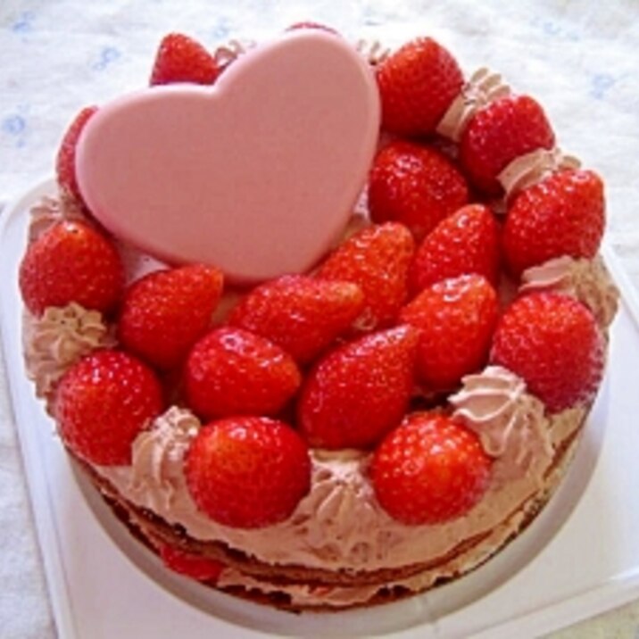 バレンタイン♪チーズクリームのイチゴチョコケーキ☆